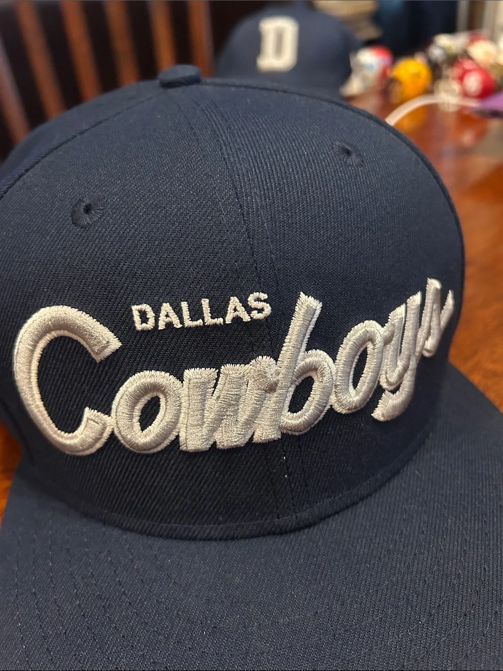 Dallas CowboysNew Era 9Fifty Navy Script Snapback Hat O/S Brand New Without Tags
